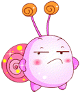 小蜗牛QQ表情，粉红色的可爱小蜗牛